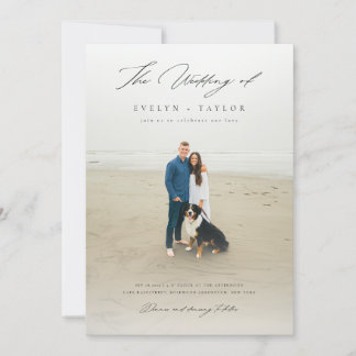 Simple Elegant QR Code Photo Destination Wedding Invitation
