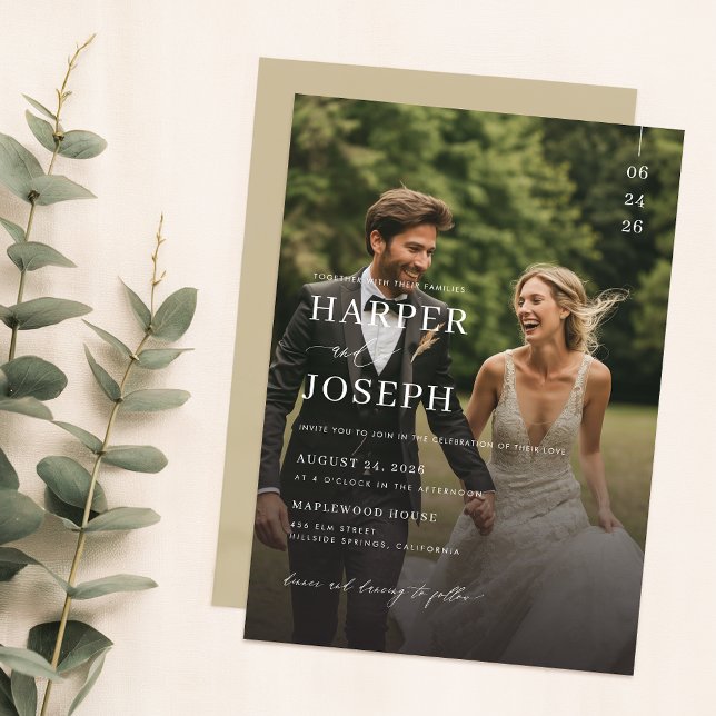 Simple Elegant QR Code Photo Wedding Invitation (Creator Uploaded)