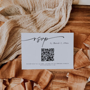 Simple Elegant QR Code RSVP Insert Card