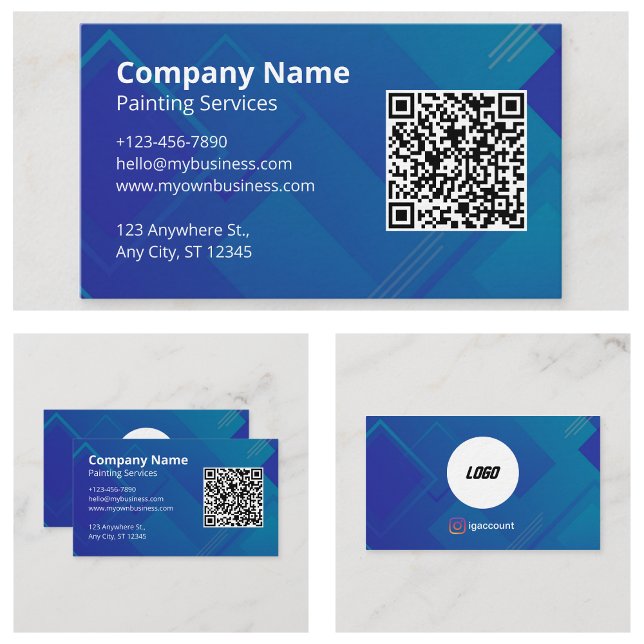 Simple Elegant QR Code Scannable Logo Business Card (Simple Elegant QR Code Scannable Logo Business Cards)