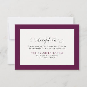 Simple elegant reception card