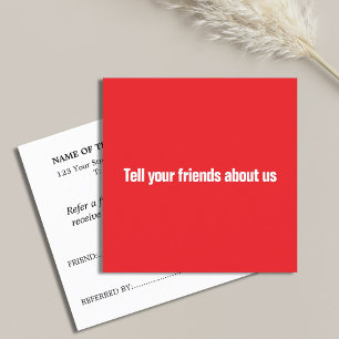 Simple Elegant Red and White Referral Card