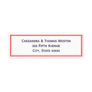 Simple Elegant Red Framed Address Label