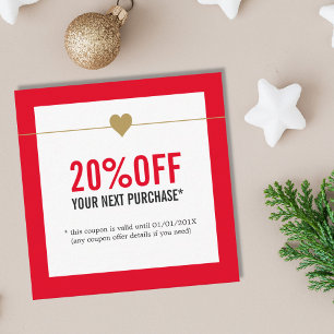 Simple Elegant Red White Beauty Salon Coupon