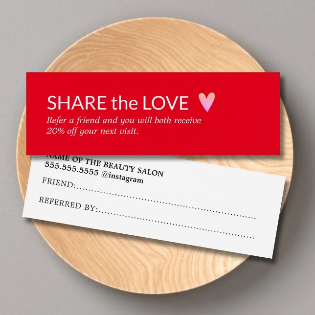 Simple Elegant Red White Rose Heart Referral (Creator Uploaded)