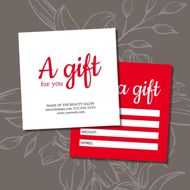 Simple Elegant Red White Salon  (Creator Uploaded)