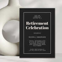 Simple Elegant Retirement Party Black