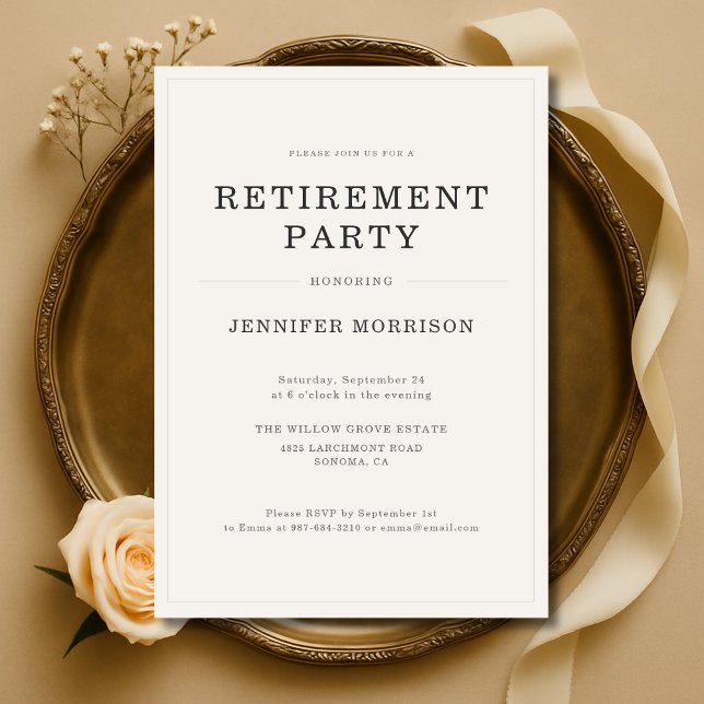 Simple Elegant Retirement Party Invitation (Creator Uploaded)