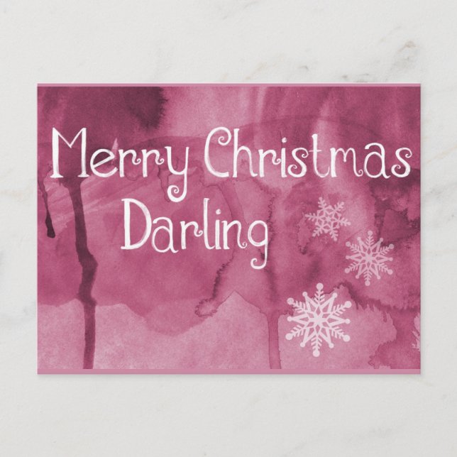 Simple Elegant Retro Snowflake Merry Christmas Holiday Postcard (Front)