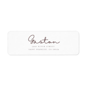 Simple elegant return adress label
