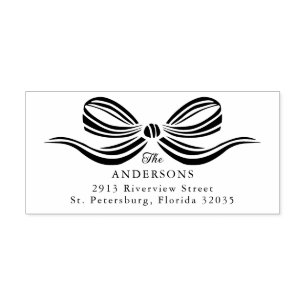 Simple Elegant Ribbon Bow Wood Art Stamp