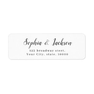 simple elegant romantic script return address