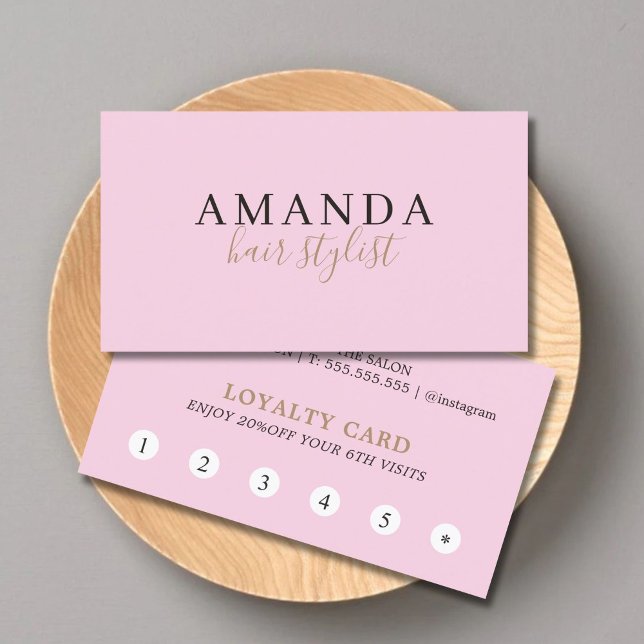 Simple Elegant Rose Beauty Salon Loyalty Card (Creator Uploaded)
