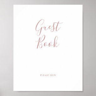 Simple Elegant Rose Gold Guest Book Sign