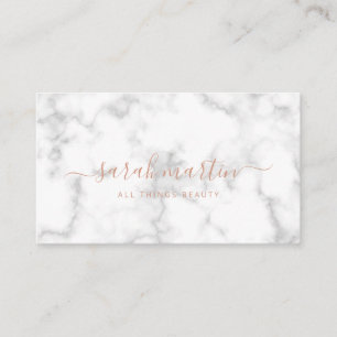 Simple Elegant Rose Gold Marble Business Card