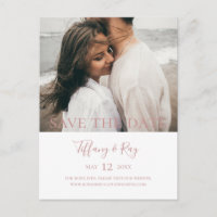 Simple Elegant Rose Gold Photo Save The Date