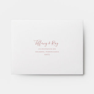 Simple Elegant Rose Gold Self Addressed RSVP Envelope