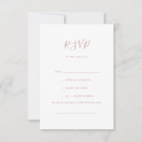 Simple Elegant Rose Gold Song Request RSVP Card