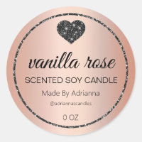 Simple Elegant Rose Gold Soy Candle Labels