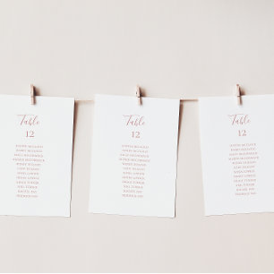 Simple Elegant Rose Gold Table Seating Chart