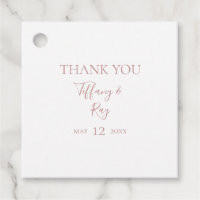 Simple Elegant Rose Gold Thank You Favour Tags