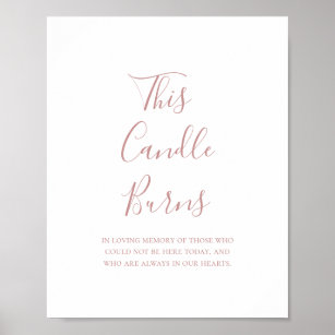 Simple Elegant Rose Gold This Candle Burns Sign