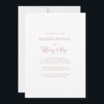 Simple Elegant Rose Gold Wedding Brunch Invitation<br><div class="desc">This simple elegant rose gold wedding brunch invitation is perfect for your classic modern minimalist rose gold wedding. Design features classic vintage minimal chic contemporary blush gold font and delicate romantic formal calligraphy. It's excellent for spring, summer, fall, or winter luxury weddings. Keep it as is, or choose to personalise...</div>