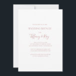 Simple Elegant Rose Gold Wedding Brunch Invitation<br><div class="desc">This simple elegant rose gold wedding brunch invitation is perfect for your classic modern minimalist rose gold wedding. Design features classic vintage minimal chic contemporary blush gold font and delicate romantic formal calligraphy. It's excellent for spring, summer, fall, or winter luxury weddings. Keep it as is, or choose to personalise...</div>