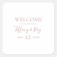 Simple Elegant Rose Gold Wedding Welcome