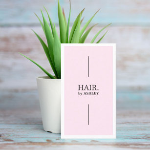 Simple Elegant Rose White Hairdresser Business Card