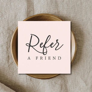 Simple Elegant Rose White Referral Card