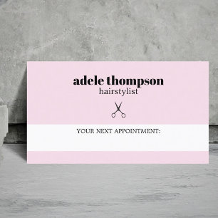 Simple Elegant Rose White Scissors Hair Stylist Appointment Card