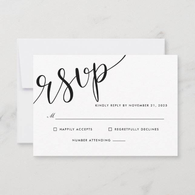 Simple Elegant RSVP Script Wedding (Front)