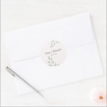 Simple Elegant Sage Green Botanical Wedding  Classic Round Sticker<br><div class="desc">Complete your 2026 wedding suite with this customized Simple Elegant Sage Green Botanical Wedding Sticker. Perfect as an envelope seal, wedding favor label or decorative detail for your special day. Featuring soft greenery and romantic typography, you can customize this design easily with your name initials and wedding date. Ideal for...</div>