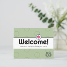Simple Elegant Sage Green Business Welcome