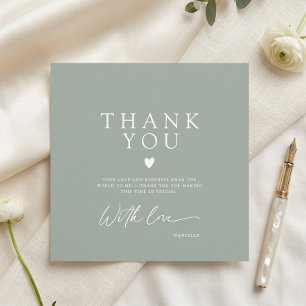 Simple Elegant Sage Green Thank You Card