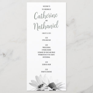 Simple Elegant Sage Green Wedding Program Card