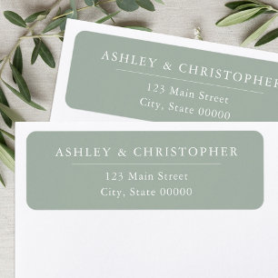 Simple Elegant Sage Green Wedding Return Address