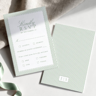 Simple Elegant Sage Green Wedding RSVP Card