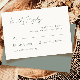 Simple Elegant Sage Green Wedding RSVP Response