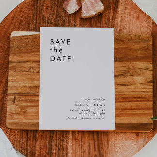 Simple Elegant Save The Date Card