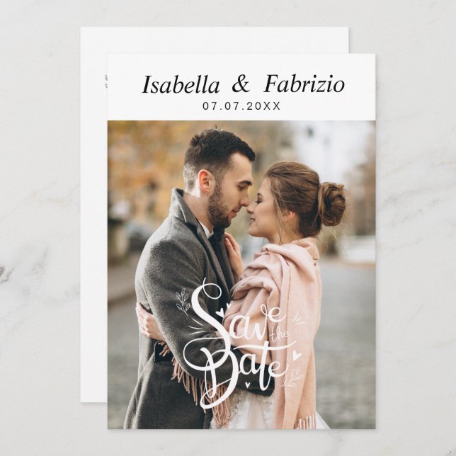 Simple Elegant Save the Date Wedding Invite (Front/Back)