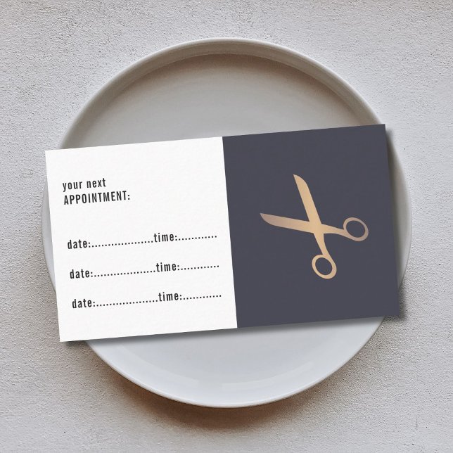 Simple Elegant Scissors Hair Appointment Card (Creator Uploaded)