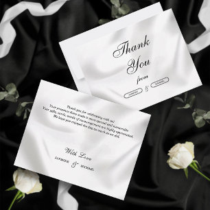 Simple Elegant Script Black and White Custom Thank You Card