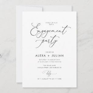 simple elegant script black and white invitation