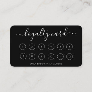 Simple Elegant Script Black Loyalty Card