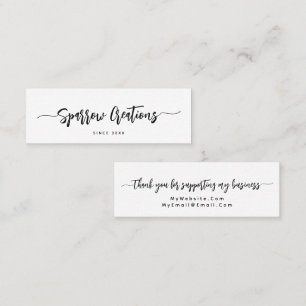 Simple Elegant Script Calligraphy Mini  Business Card