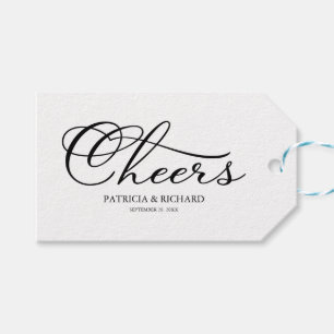 Simple Elegant Script Cheers Wine Bottle Tags
