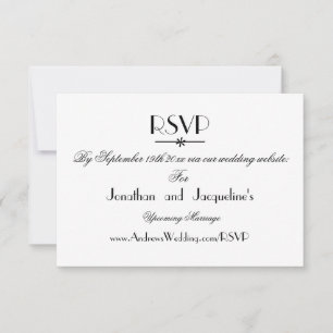 Simple Elegant Script Chic Wedding RSVP Card