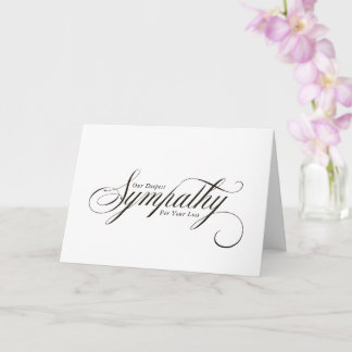 Simple Elegant Script Condolence Sympathy Card